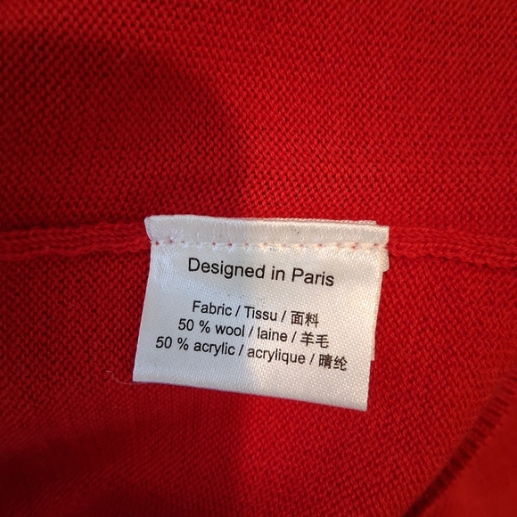 Dior Uniforms Red Wool Blouse with Scarf Detail Size Medium - Picture 2 of 9